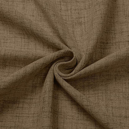 Tollpiz Linen Curtain Bedroom Rod Pocket Semi Sheer Curtains Burlap Light Filtering Thick Linen Drape for Living Room, 54 x 63 inches Long, Brown, Set of 2 Panels