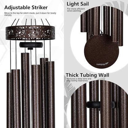 Large Wind Chimes for Outside Deep Tone - 48'' Wind Chimes Outdoor Clearance, Deep Tone Windchimes Outdoors, Memorial Gift, Sympathy Gift, Garden Patio Yard, Home Décor