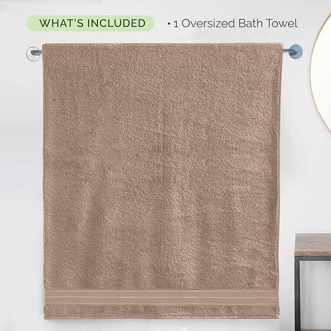 Elegant Comfort Three Line Popcorn Extra Large Luxury Bath Towel