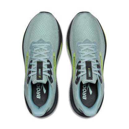 Brooks Men's Ghost 17Sneaker, Gray Mist Yucca Nightlife, 10.5 US