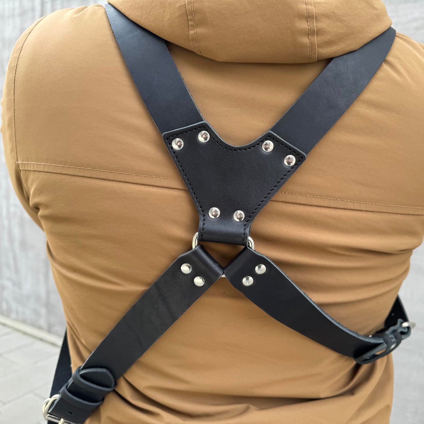 Leather Double Camera Strap - Shoulder Dual Camera Harness - Leather Strap for Two Cameras - Photographers Gear