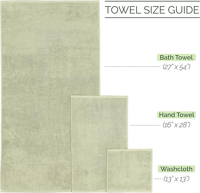 Elegant Comfort Luxury 6-Piece Towel Set, Premium Soft 100% Turkish Cotton