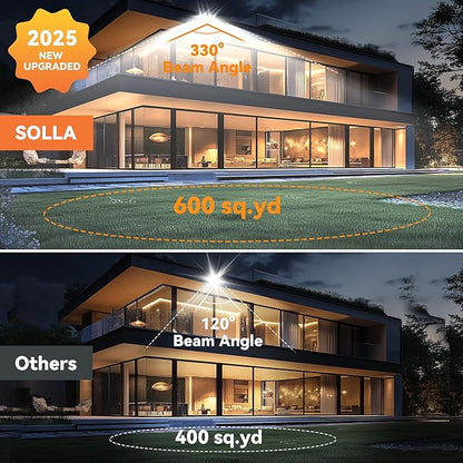 450W 2 Pack 2025 Plus New Upgraded LED Flood Light Outdoor, 45000LM Super Bright Stadium Lights, 6000K Daylight White, IP66 Waterproof, 3 Heads Adjustable Floodlights for Yard, Arena, Garden