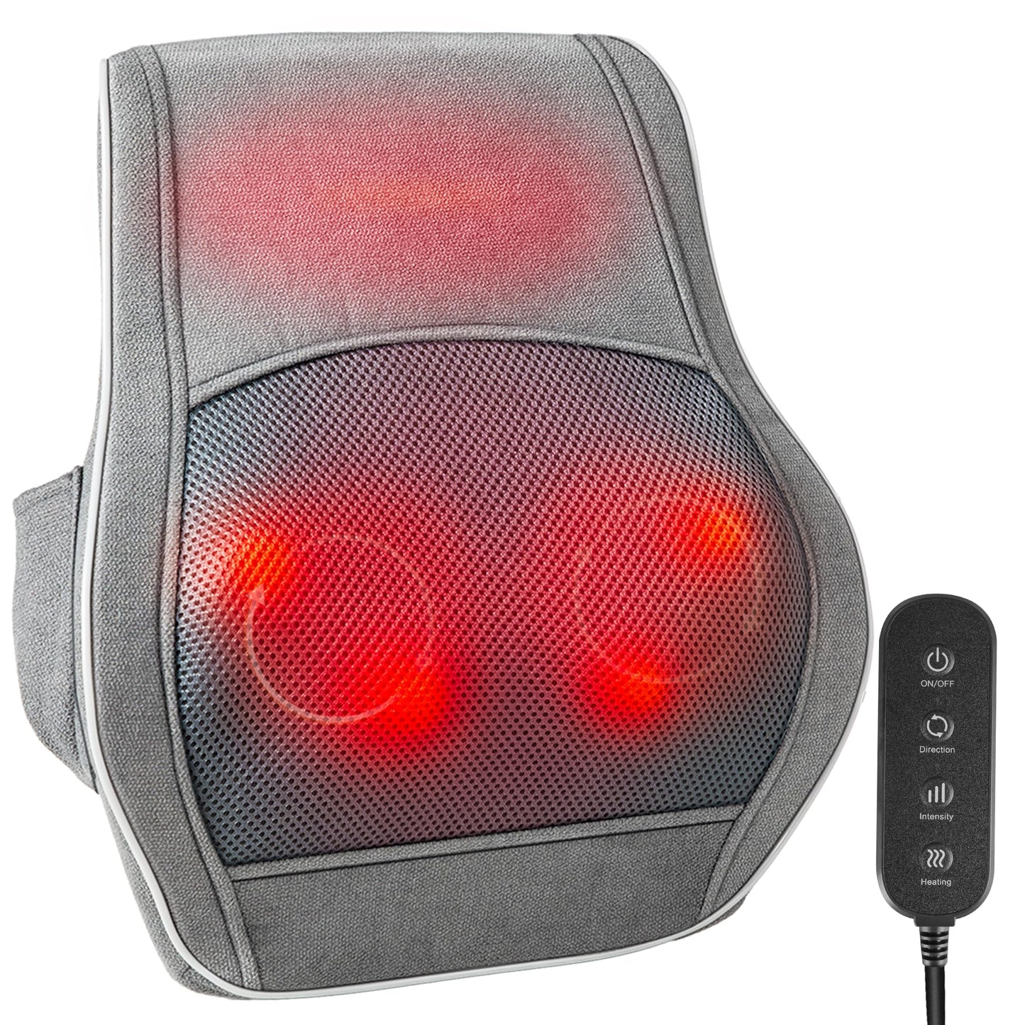 Neck and Back Massager for Pain Relief Deep Tissue with Heat, Shiatsu Shoulder Massager with Bi-Directional Rotating Head for Neck, Back, Shoulders, and Legs
