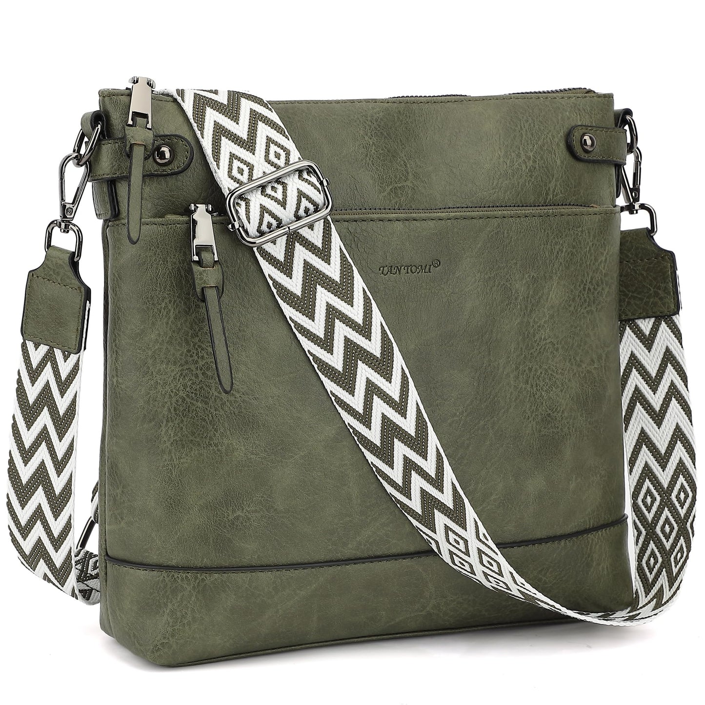 TANTOMI Vegan Leather Crossbody Bags for Women Hobo Travel Purse with Guitar Strap Trendy Women's Handbags with 6 Card Slots