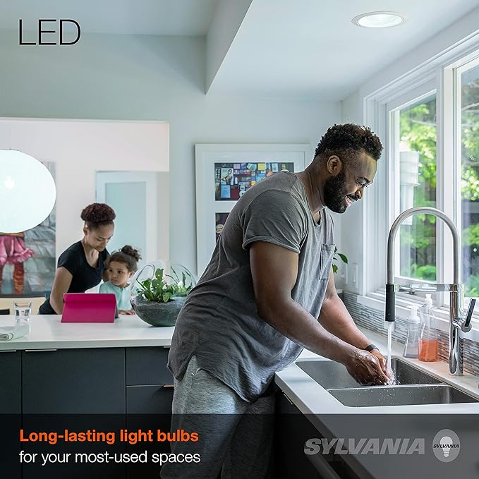 SYLVANIA ECO LED Light Bulb, BR30, 65W=10W, 7 Year, 650 Lumens, Frosted, Dimmable, Daylight - 4 Pack (40871)