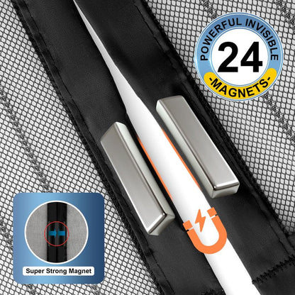 METAONLY Magnetic Screen Door Mesh, Works for Patio, Sliding Door, Keeps Bug Mosquito Out, Fresh Air Flow, Fits 36" x 82" Door - Curtain Size 38" x 83", Black