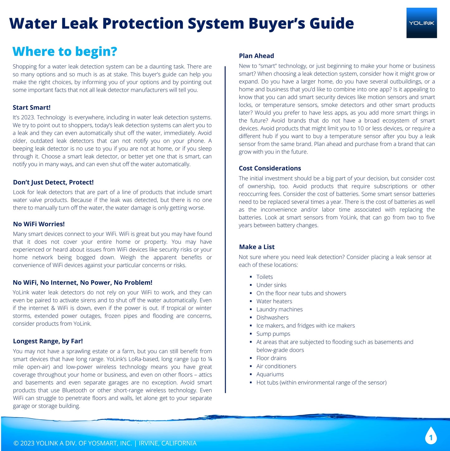 YoLink Water Leak Sensor 3-Pack, LoRa Up to 1/4 Mile Open-Air Range Smart Water Leak & Flood Detector, SMS/Text, Email & Push Notifications, w/Alexa, IFTTT, Home Assistant - YoLink Hub Required