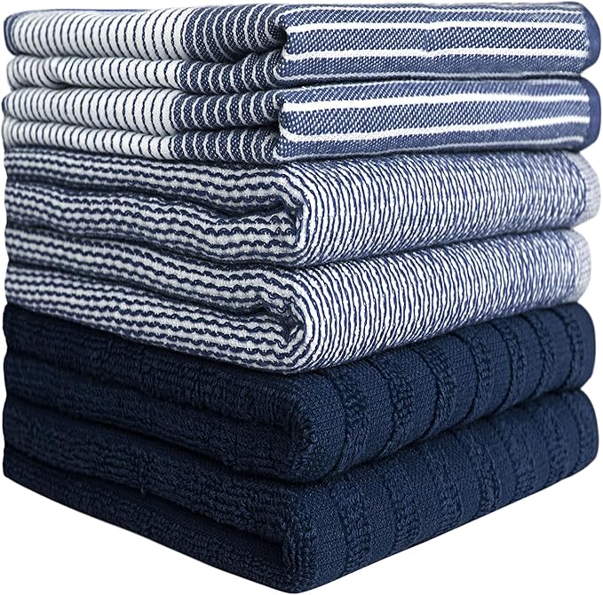 Premium Kitchen Towels | Large Cotton Dish Towels | Flat & Terry Highly