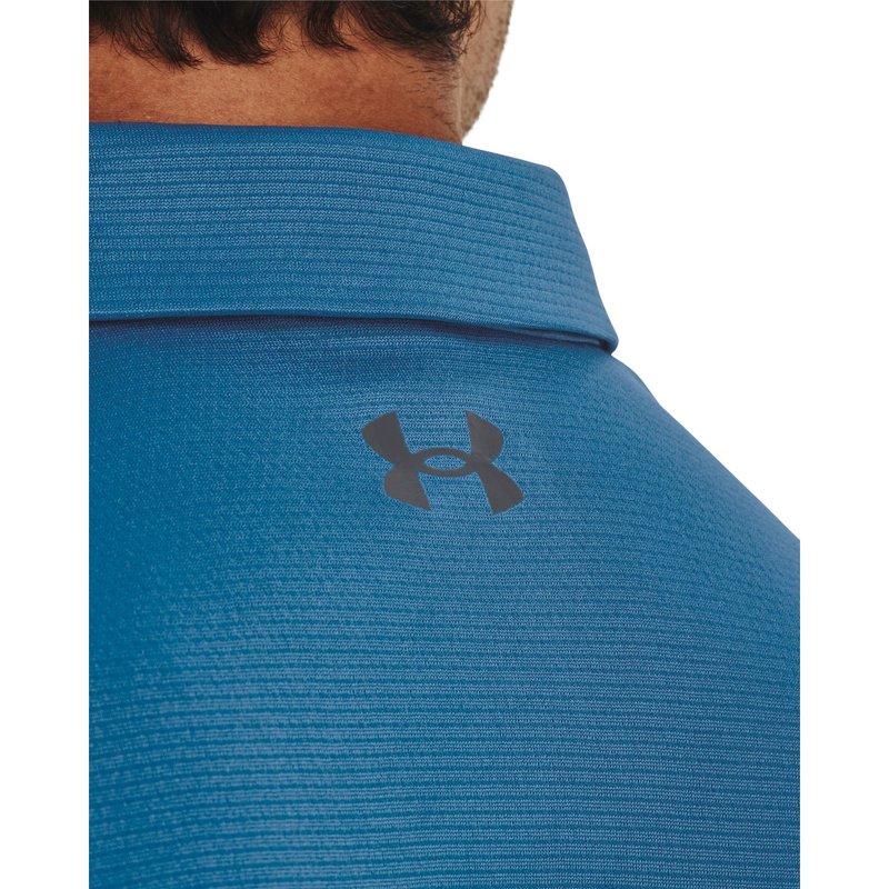 Under Armour Men's Tech Golf Polo, (466) Cosmic Blue / / Pitch Gray, X-Small