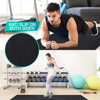 Yes4All Interlocking Foam Mats for Gym Exercise Equipment – (30cx30cm Each Tile - Pack of 12 Tiles for 1 Square Meter) Eva Interlocking Floor Tiles