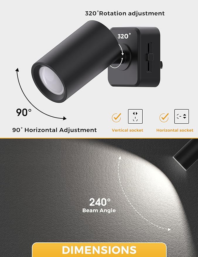 L LOHAS LED Night Lights Plug into Wall, [2-Pack] Rotatable Night Lights with Dusk to Dawn Sensor, 0-100 LM Brightness Adjustable,Daylight White 5000K Nightlight for Adults Bathroom Hallway Stairs