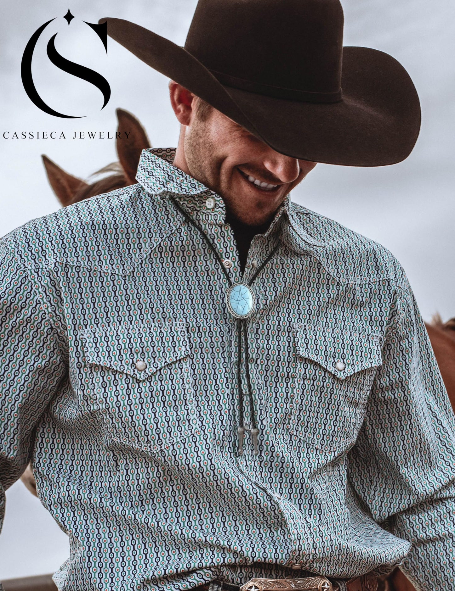 CASSIECA 4Pcs Handmade Bolo Tie for Men Western Cowboy Leather Necktie Halloween Costume Accessories for Men Women