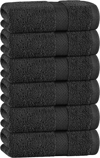 White Classic Black Hand Towels