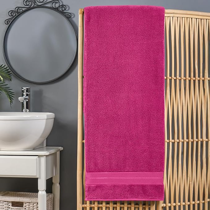 Elegant Comfort Three Line Popcorn Extra Large Luxury Bath Towel