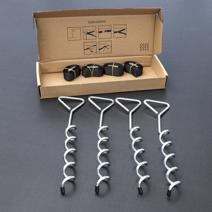 Trampoline Stakes Heavy Duty Strong and Galvanized Steel Corkscrew High Wind Anchor Kit for Trampoline Camping Tents Tie Down Anchors