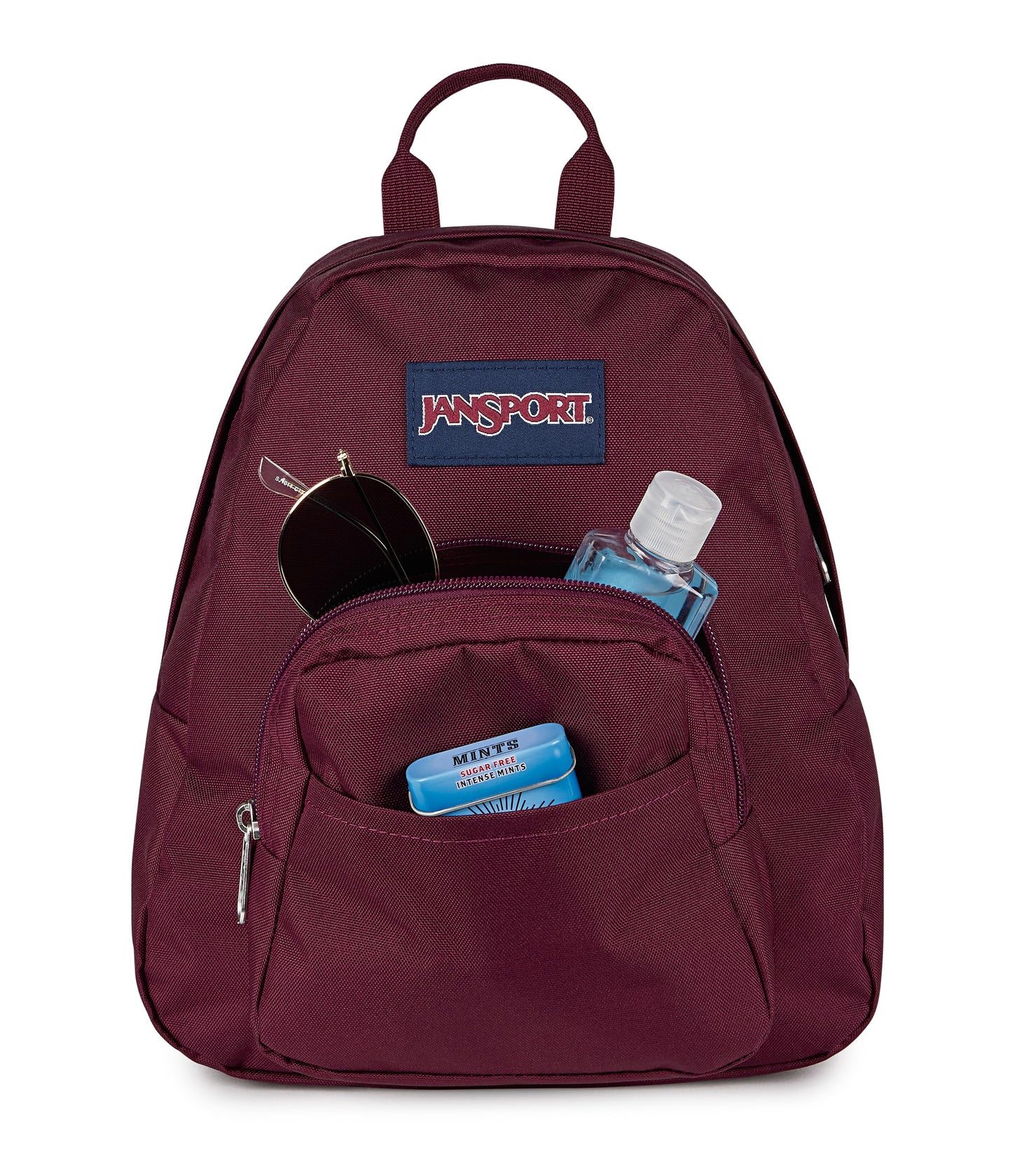 JanSport Half Pint Mini Backpack, 10.2 L - Durable Mini Bag Purse with Adjustable Shoulder Straps, Single Main Compartment, Zippered Stash Pocket, Cherry Lacquer