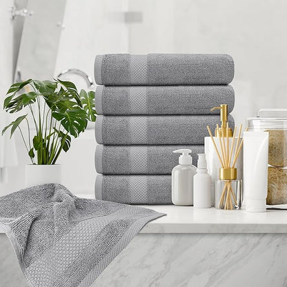 White Classic Luxury Light Gray Hand Towels