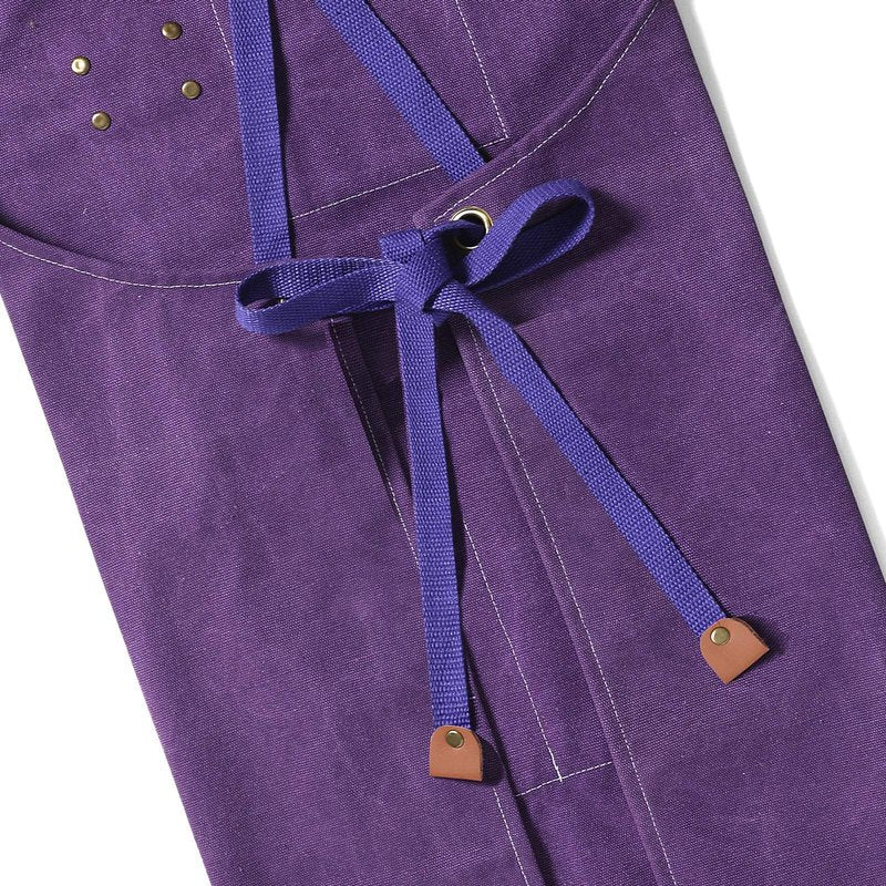 AFUN Chef Aprons for Men Women with Oversized Pockets, 16-Ounce Cotton Canvas Cross Back Heavy Duty Work Apron (Purple)