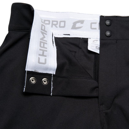 Champro Traditional Fit Triple Crown Classic Baseball Pants in Solid Color with Reinforced Sliding Areas, Black, Medium
