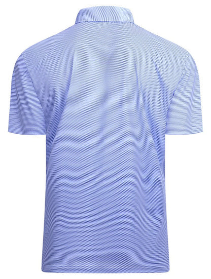 Esabel.C Mens Golf Shirts Print Moisture Wicking Short Sleeve Performance Dry Fit Stretch Active Polo Shirts for Men,BlueWhiteBlock,XL