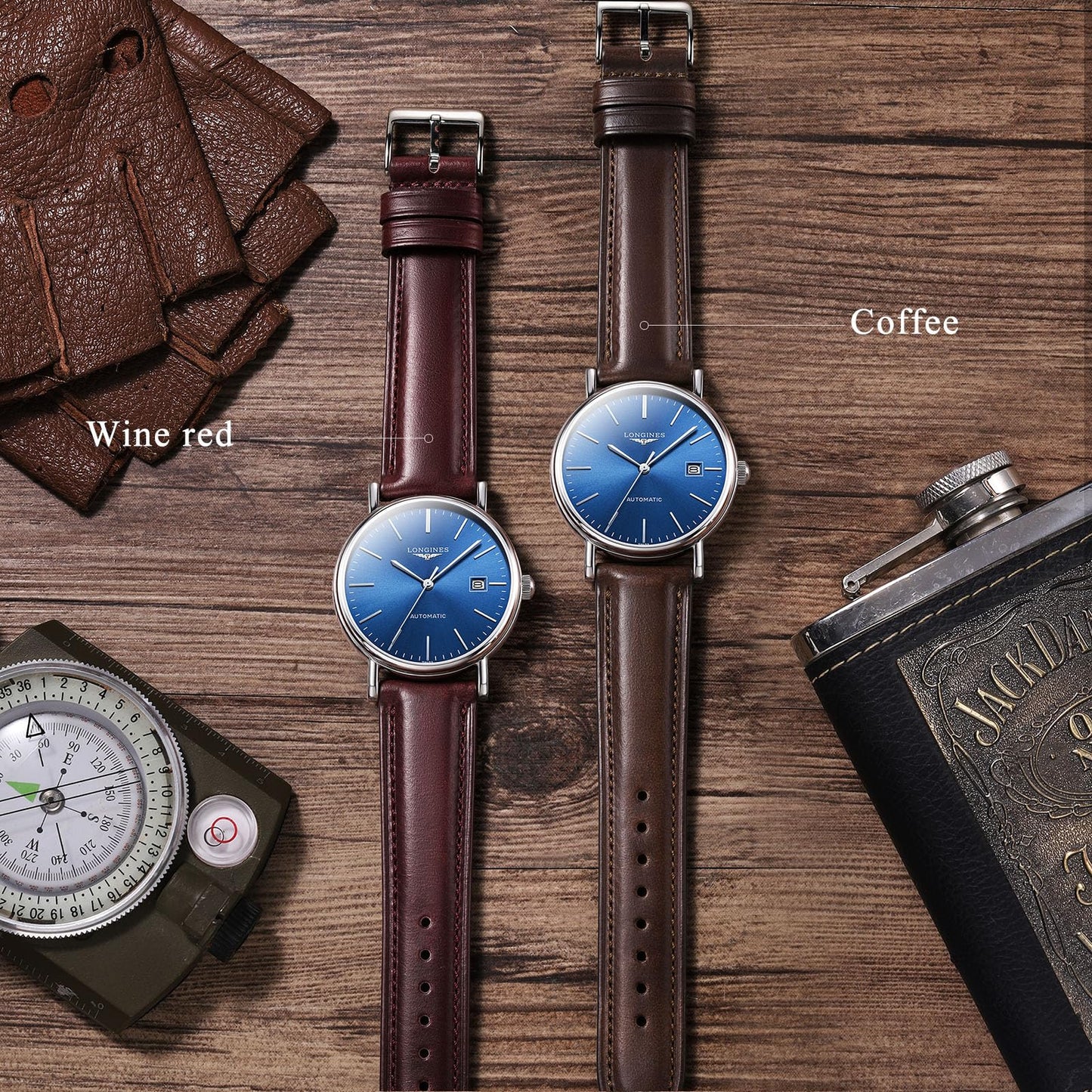Getalia Luxurious leather Watch Band, Top Grain Genuine Leather Vintage Oil Wax, 18mm 19mm 20mm 21mm 22mm Quick Release Replacement Retro Straps for Men and Women, Thick & Soft (Wine Red Width:20mm)