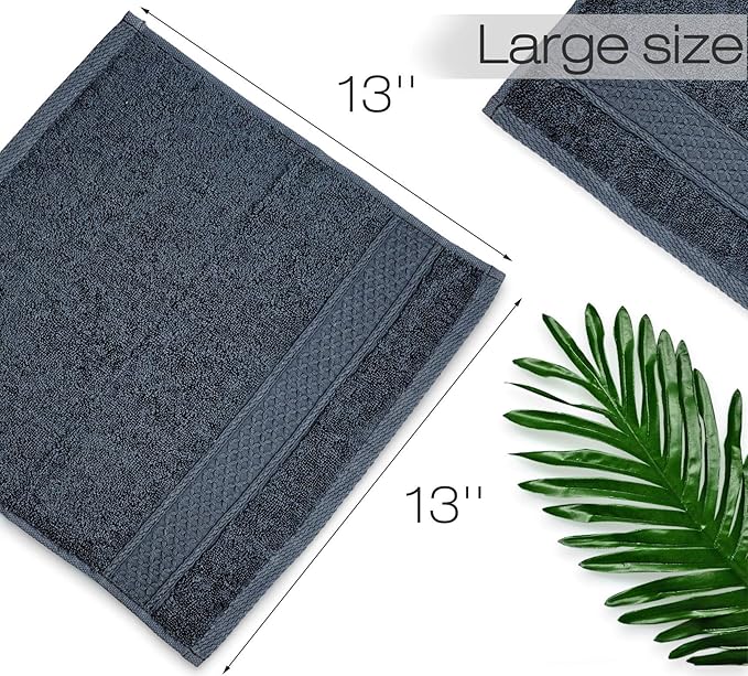 Cleanbear Extra Soft Wash Cloths Washcloths Set 6-Pack 13 x 13 Inches, Highly