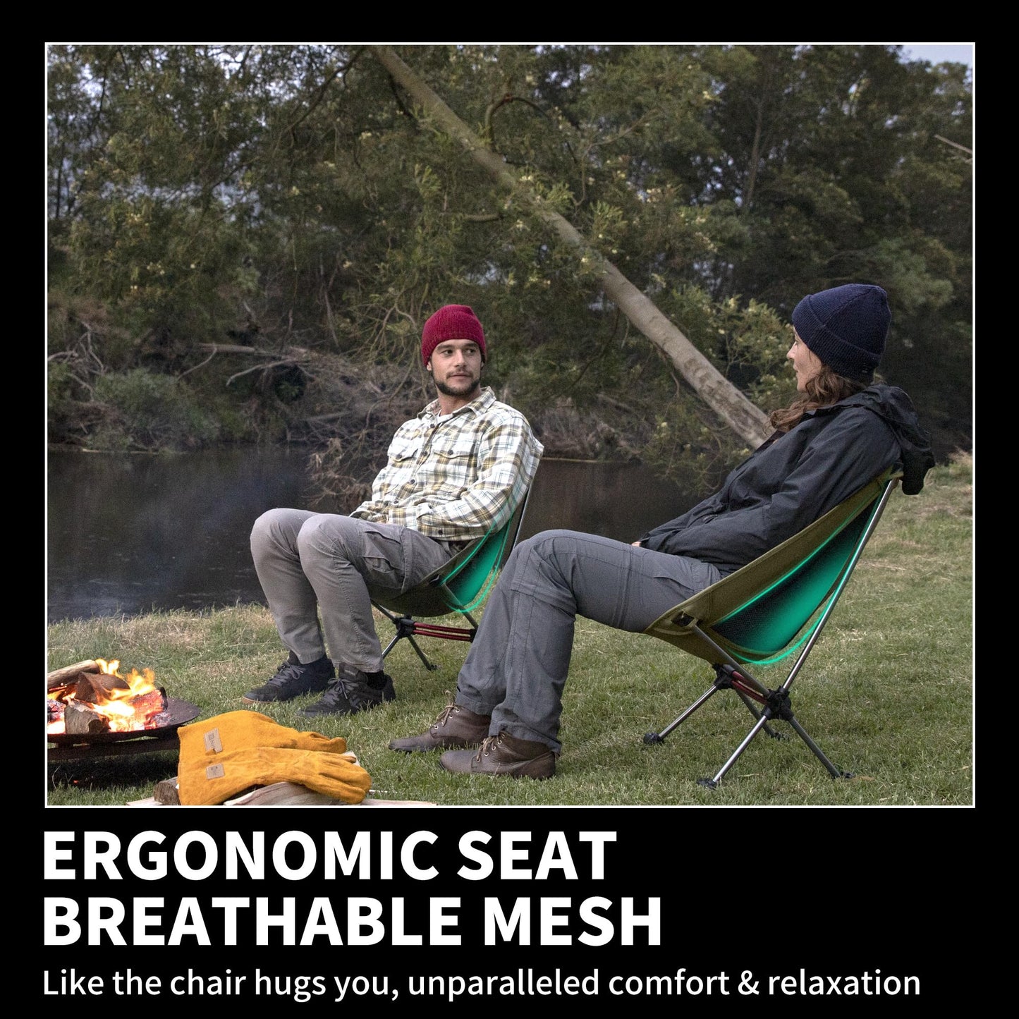 Naturehike YL08 Ultralight Camping Chair, 2.12 LBS Portable Backpacking Chair with Anti-Sinking Feet, Lightweight Compact Collapsible Camp Chair Folding Hiking Chair