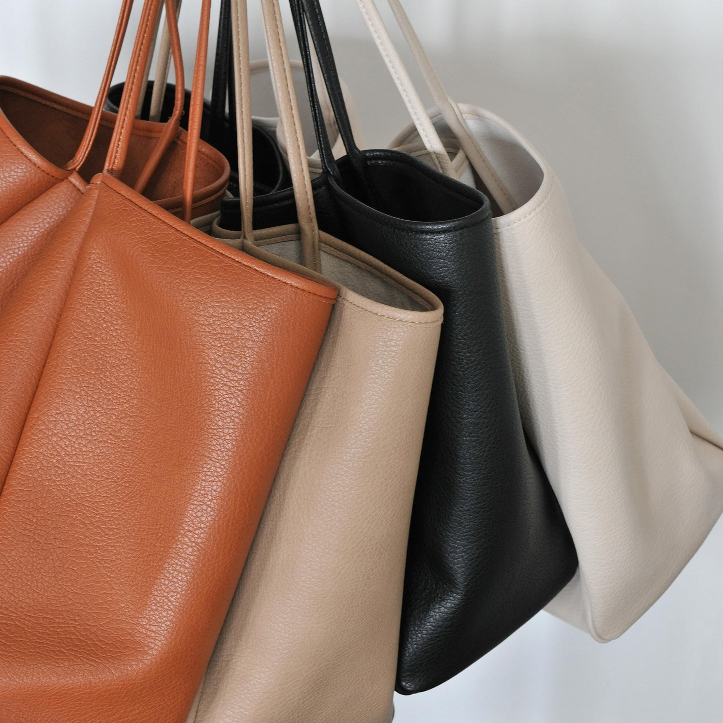 Oversize Pu Leather Tote Women Weekender Bag Shopper Handbag Travel Purse (Nude)