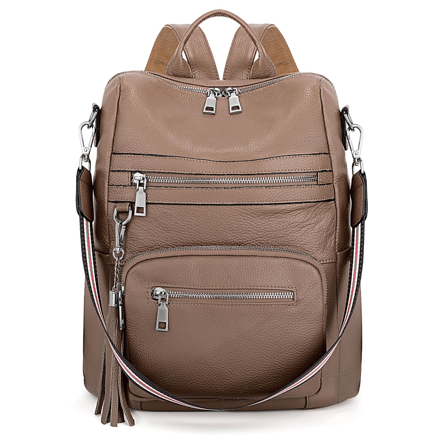 YALUXE Genuine Leather Backpack Purse for Women Fashion Daypack with Multiple Pockets
