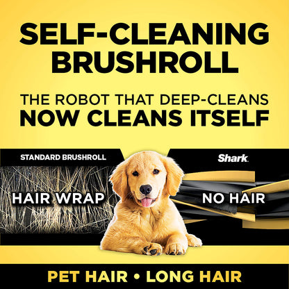 Shark IQ Robot Vacuum AV970 Self Cleaning Brushroll, Advanced Navigation, Perfect for Pet Hair, Works with Alexa, Wi Fi, xl dust bin, A black finish