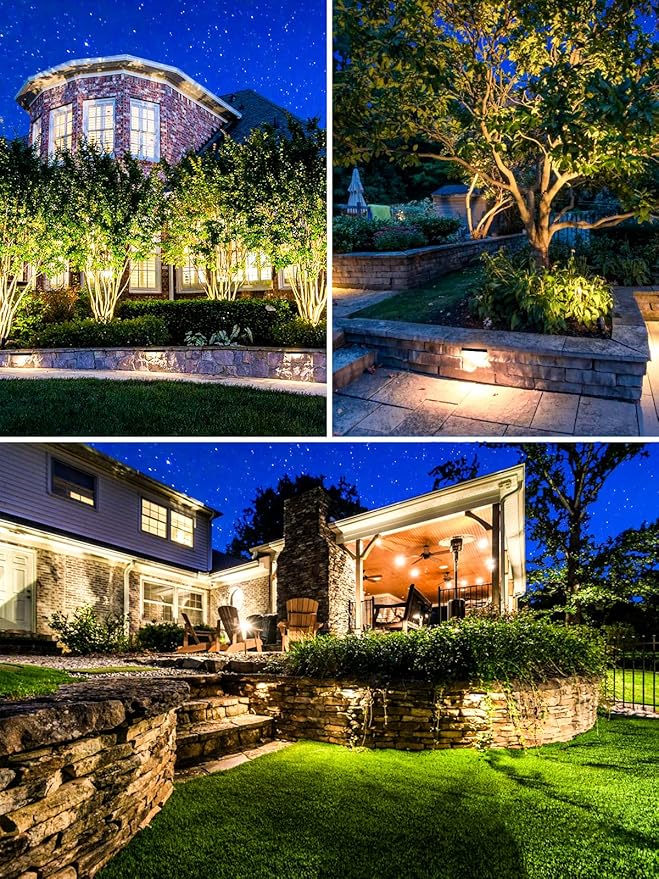 5W Retaining Wall Lights 7 inch LED Hardscape Lighting Low Voltage Landscape Paver Lights 12V 24V Step Lights Outdoor IP66 Waterproof 3000K Soft White Stair Deck Lighting (8 Pack+ Connectors