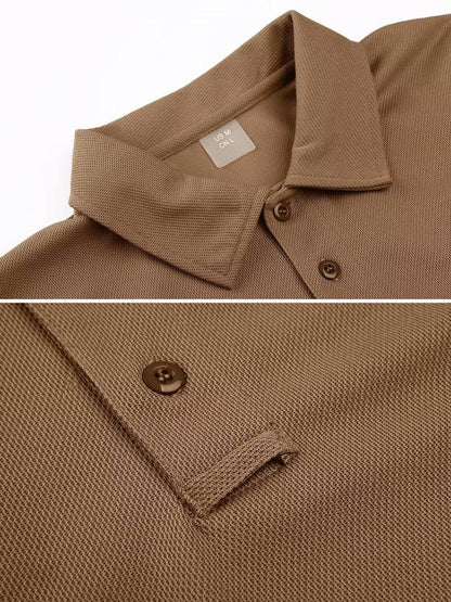 MAGCOMSEN Mens Polo Shirts Short Sleeve Golf Work Casual Quick Dry Breathable Summer Shirt Brown XXL