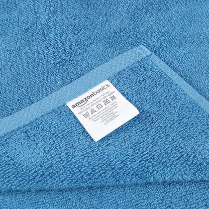 Amazon Basics 2-Piece Quick-Dry Oversize Bath Towel, 100% Cotton, Lake Blue