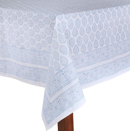 ATOSII Amalfi 100% Cotton Boho Rectangle Fall Tablecloth, Handblock Print Table Cloth for Kitchen I Dining Table Linen Fall Décor I Parties Wedding Outdoor Christmas Thanksgiving I Fall 60 X 90 Inches