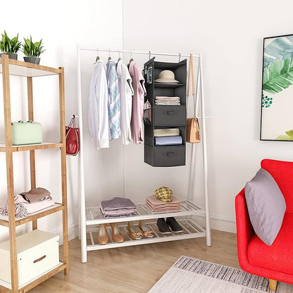 MAX Houser 5 Tier Shelf Hanging Closet Organizer, Cloth Hanging Shelf