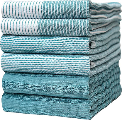 Premium Kitchen Towels | Large Cotton Dish Towels | Flat & Terry Highly