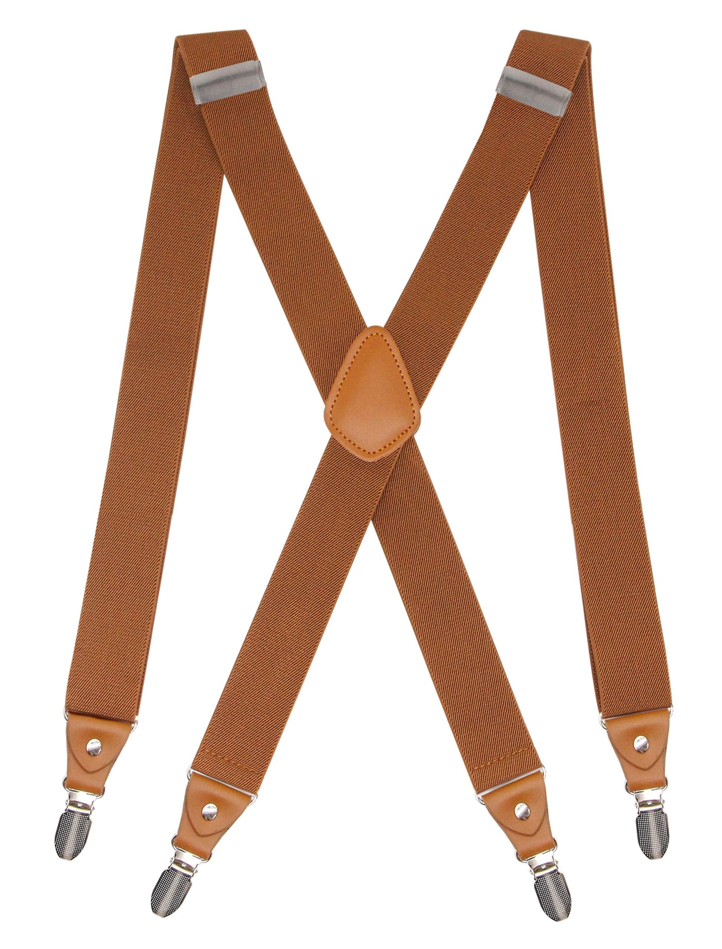 Cedrainy Adjustable Elastic Suspenders for Men's and Women's with X Back Suspenders for Casual & Formal (Camel)