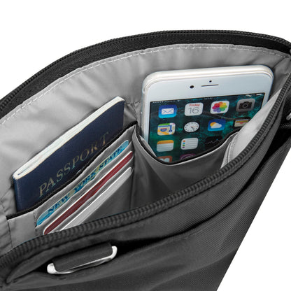 Travelon Anti-theft Classic Slim Double Zip Crossbody Bag, Black, One Size