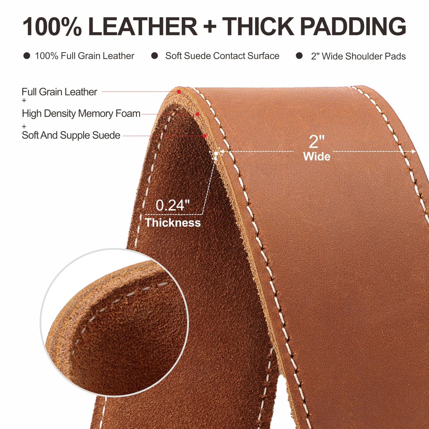Padwa Lifestyle Tan Single Camera Harness Strap for One Camera - Professional Single Full Grain Leather Camera Harness,Quick Release Gear DSLR Camera Straps for Photographers