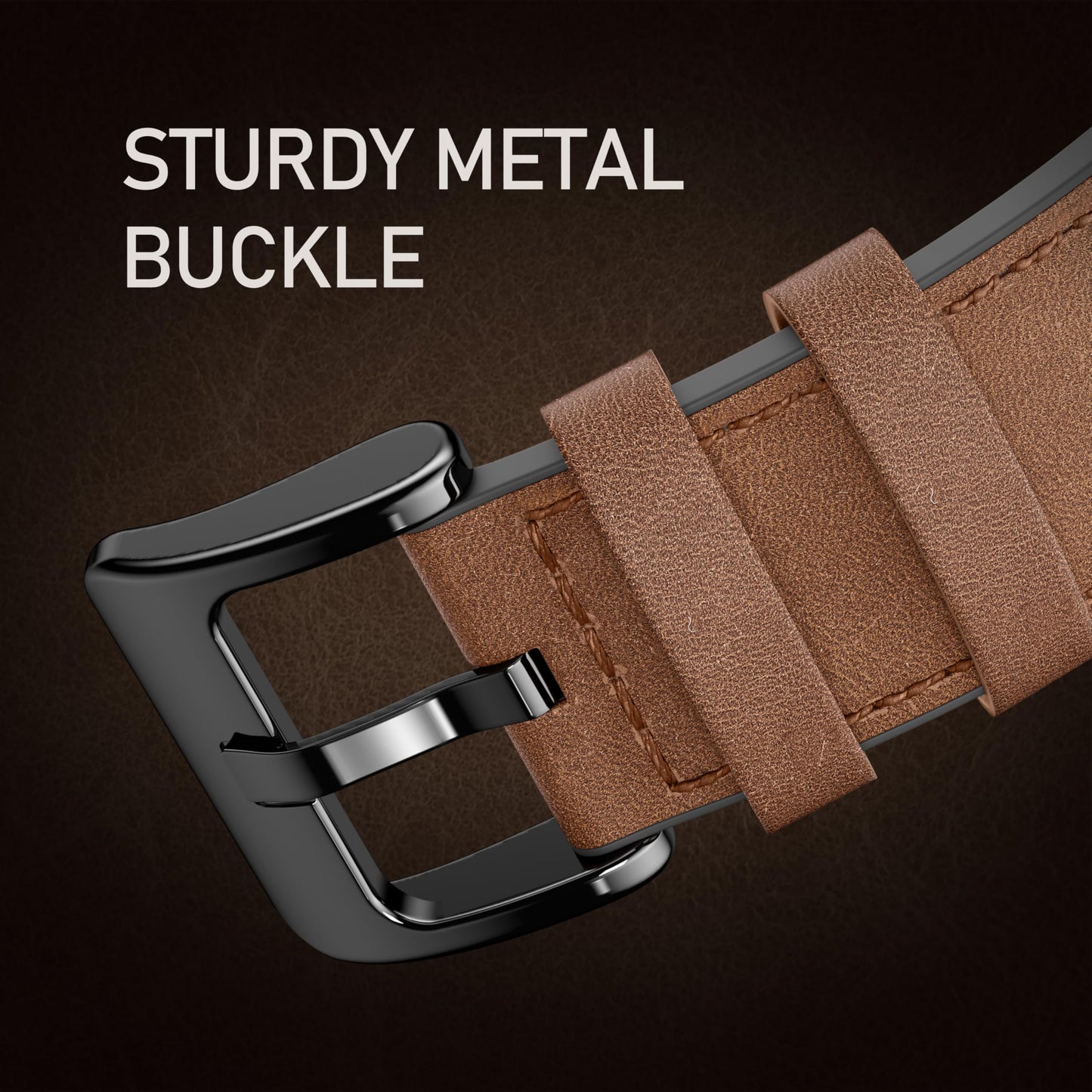 Adorve Leather Bands Compatible with Samsung Galaxy Watch 7 Band/Galaxy Watch 6 Band 40mm 44mm, Watch 6/4 Classic,5 Pro/5/4/FE/Active 2, 20mm Top Grain Leather Strap for Samsung Watch Bands Men Women