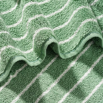 Hand Towels for Bathroom, 100% Cotton Striped Pattern Soft Absorbent Towel Set