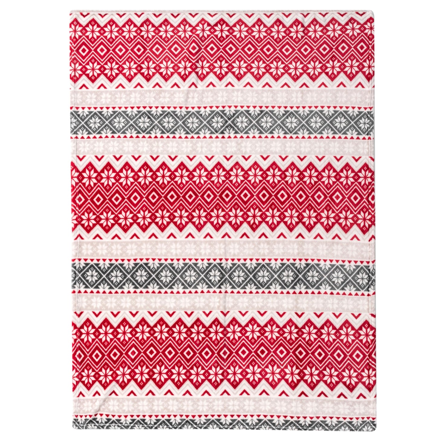 PAVILIA Christmas Throw Blanket | Holiday Christmas Red Fleece Blanket | Soft, Plush, Warm Winter Cabin Throw, 50x60 (Red Snowflakes)