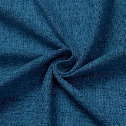 Tollpiz Linen Curtains Living Room Rod Pocket Semi Sheer Curtain Burlap Light Filtering Thick Linen Drapes for Bedroom, 38 x 63 inches Long, Classic Blue, Set of 2 Panels