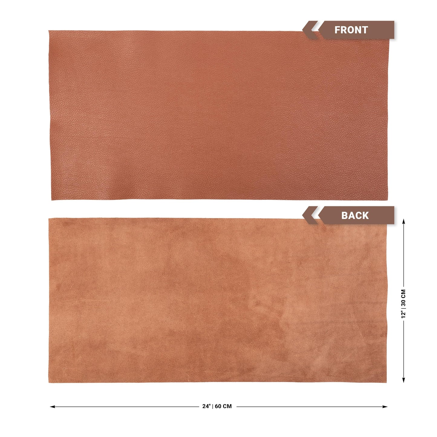Shkira 24''X12'' Genuine Light Brown Dotted Leather Sheets for Hobby Workshops - Tooling Square - 2.0MM Thick Genuine Top Full Grain Oil Tan - Thick Leather Pieces