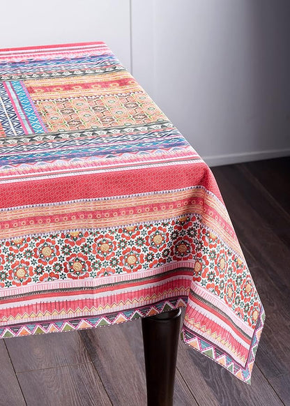 Maison d' Hermine Table Cloth Rectangle Table 100% Cotton 60 x 108 Inches Fall Tablecloth Reusable Everyday Use for Thanksgiving Christmas Decorations Dining Farmhouse Party (Ispahan)
