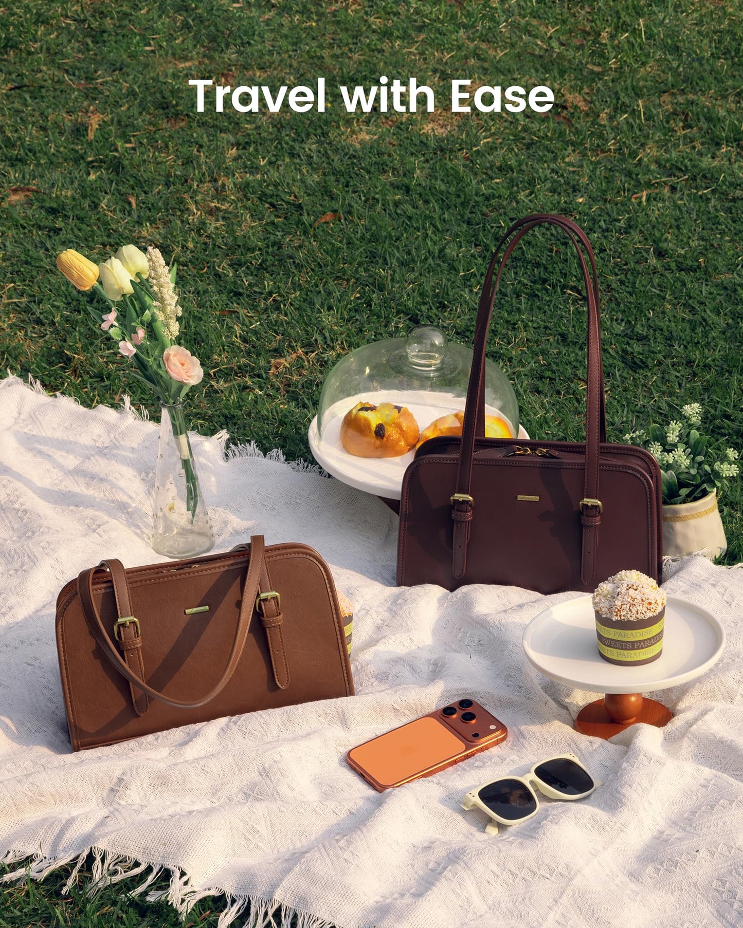 LOVEVOOK Swing Zip Shoulder Bag, Small Purses for Women Trendy Handbags, Mini Vintage Hobo Clutch Leather Tote