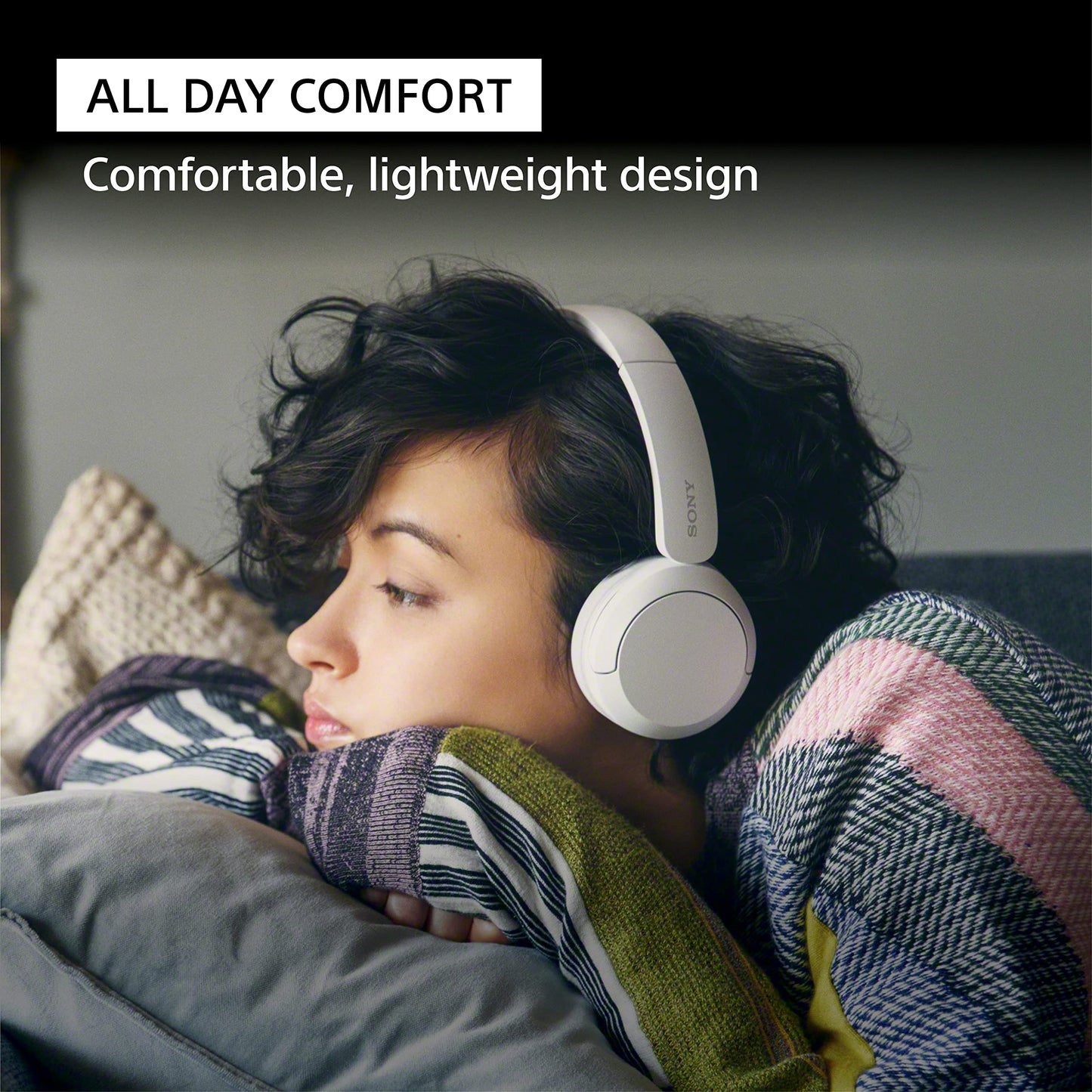 Sony WH-CH520 Wireless Headphones Bluetooth On-Ear Headset with Microphone and up to 50 Hours Battery Life with Quick Charging, Black