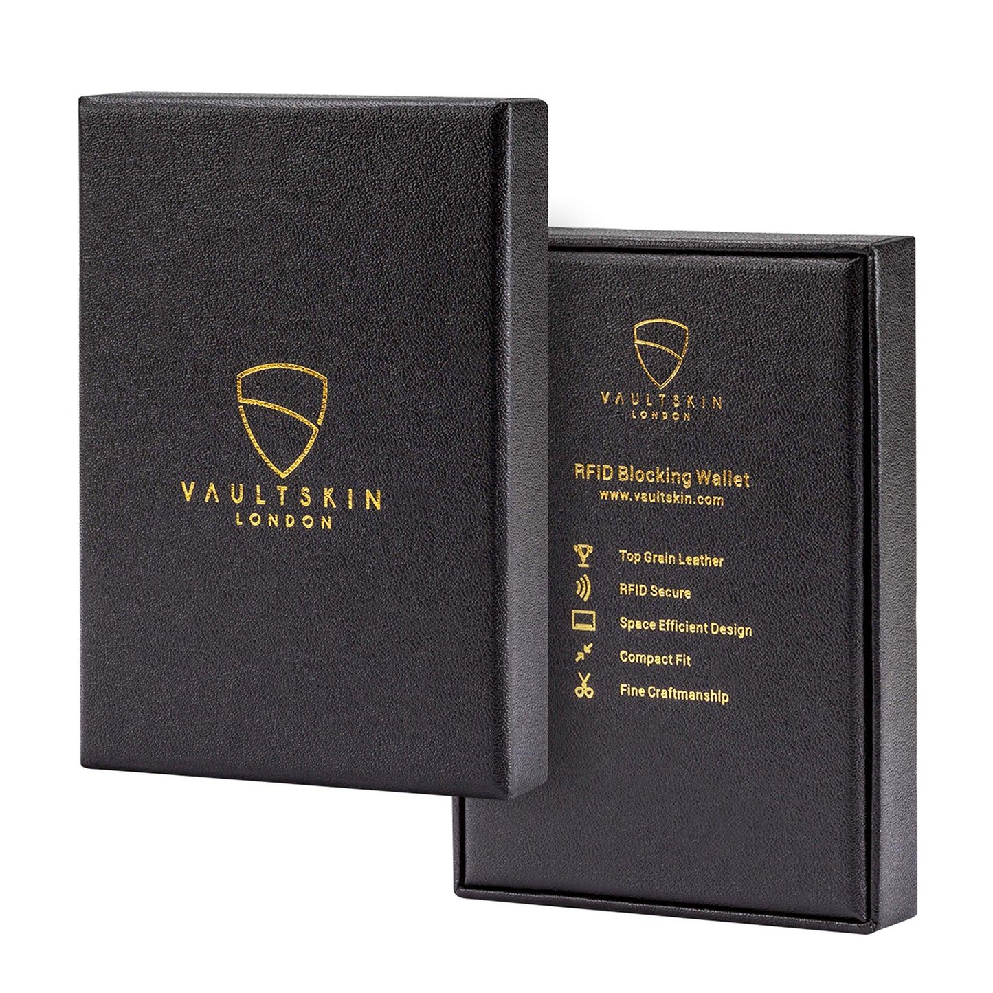 Vaultskin CHELSEA Mens RFID Blocking Slim Leather Card Wallet - Minimalist Front Pocket Cardholder in Matt Blue