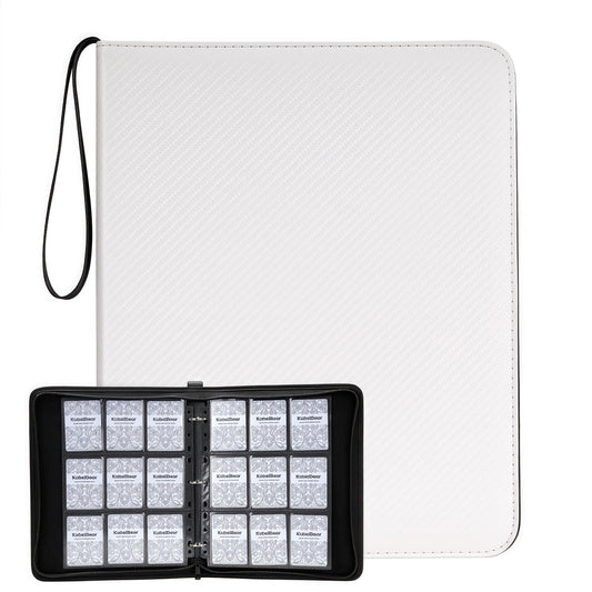 Card Binder – 720 Capacity, Zippered Trading Card Holder for MTG, Sports & Collectible Cards – Acid-Free, Durable & Travel-Friendly Storage (White, 9 Pocket)